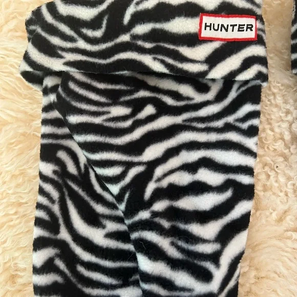 Hunter Original Tall MOUSTACHE Boot Socks Liner Zebra Black White Size US M/L - Picture 4 of 11